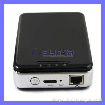 5 in 1 Multifunction Wireless 500GB 1tb 1.5tb WiFi HDD Enclosure with Router 3000mAh Power Bank